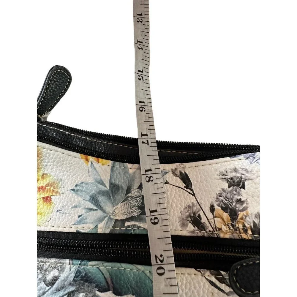 Stone Mountain black and bright floral shoulder bag